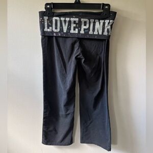 Pink Victorias Secret Foldover Cropped Yoga Pants